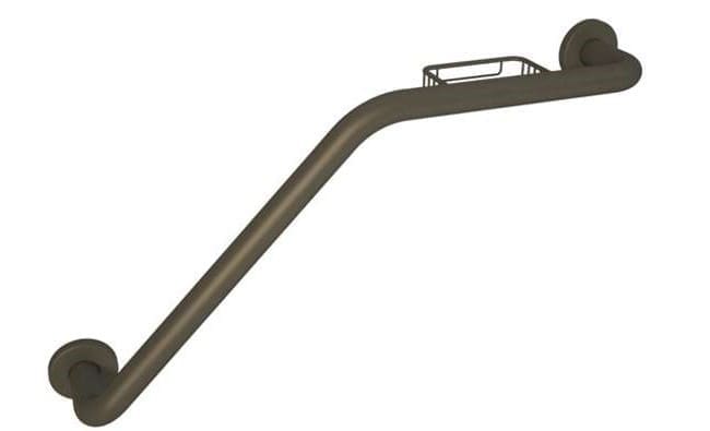 Soap basket grab bar, Left and Right hand options. (Polished, Brushed, Bronze, Matte Black)