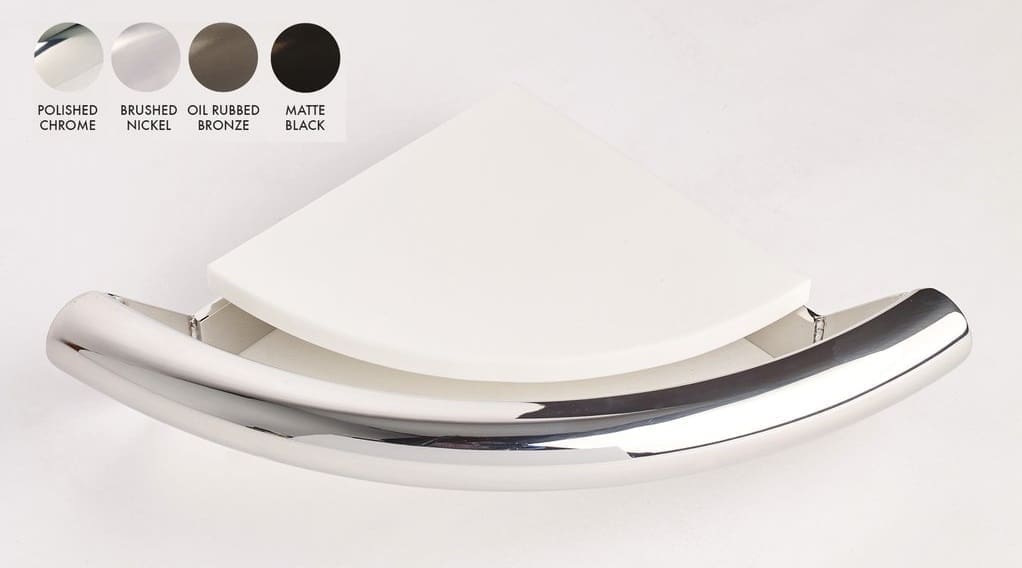 Corner shelf with grab bar (Polished, Brushed, Bronze, Matte Black, Brushed Gold)