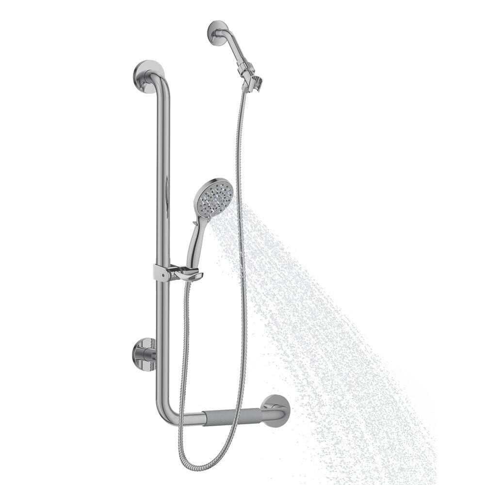L-shaped hand-shower kit. (Polished, Brushed)