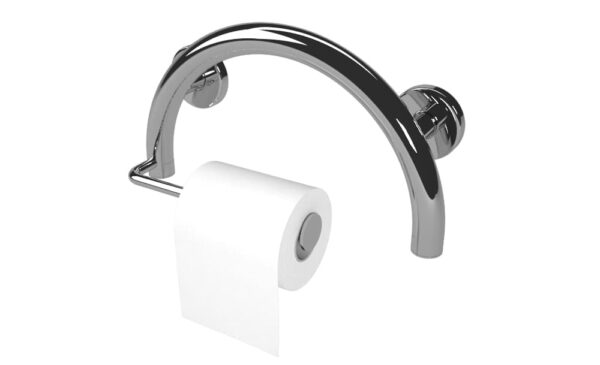 Circle grab bar toilet paper holder (Polished, Brushed, Bronze, Matte Black, Brushed Gold)