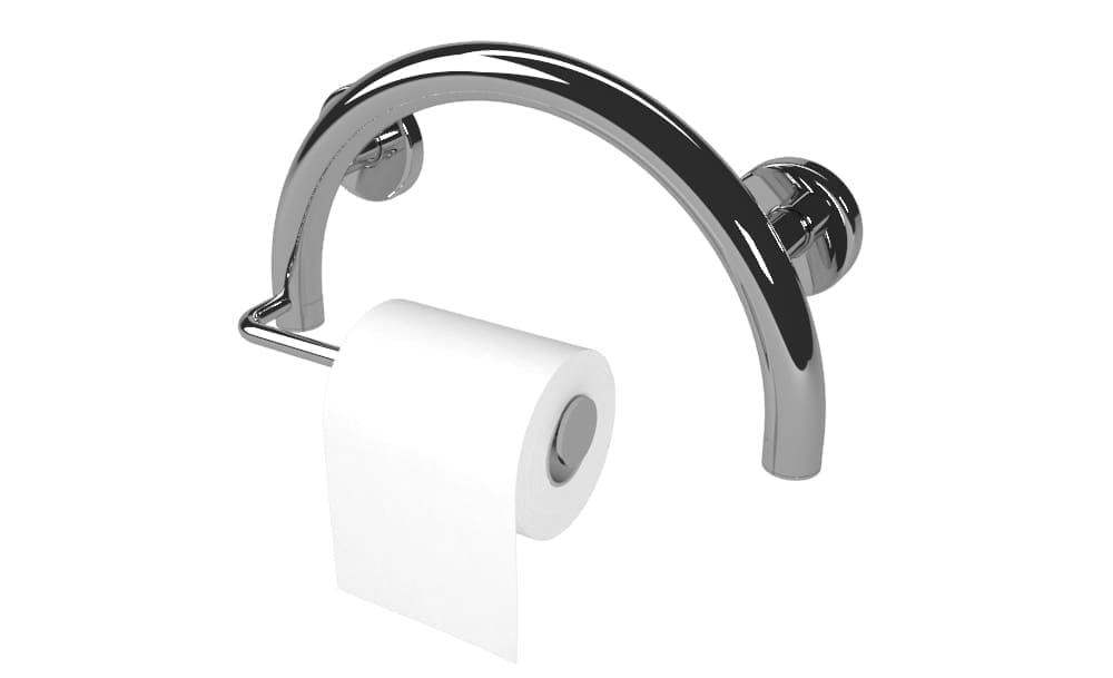 Circle grab bar toilet paper holder (Polished, Brushed, Bronze, Matte Black, Brushed Gold)