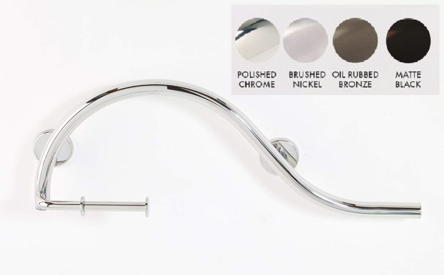 Bowed Grab Bar/tissue paper holder(Polished, Brushed, Bronze, Matte Black)