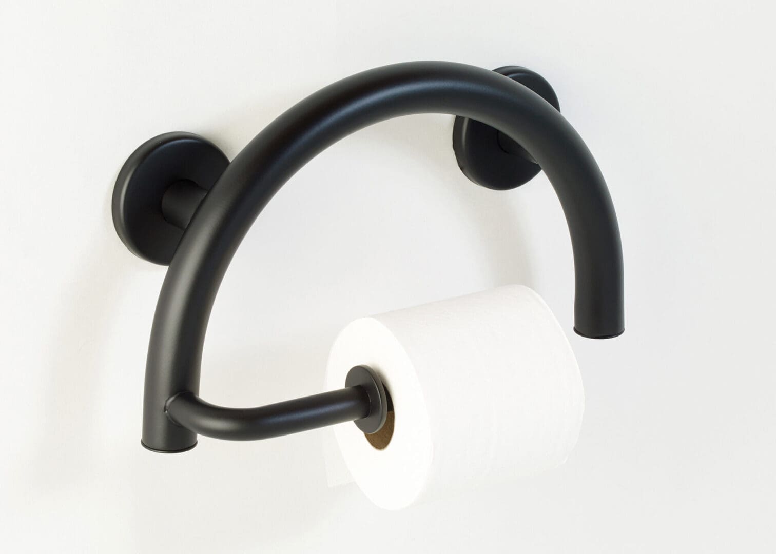 Circle grab bar toilet paper holder (Polished, Brushed, Bronze, Matte Black, Brushed Gold)
