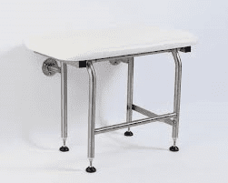 24" White fold-up padded shower seat