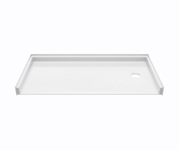 54 x 30" White RBS barrier-free shower pan with left or right hand drain.