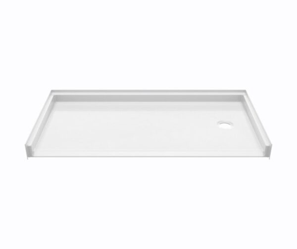 54 x 36" White RBS barrier-free shower pan with left or right hand drain.