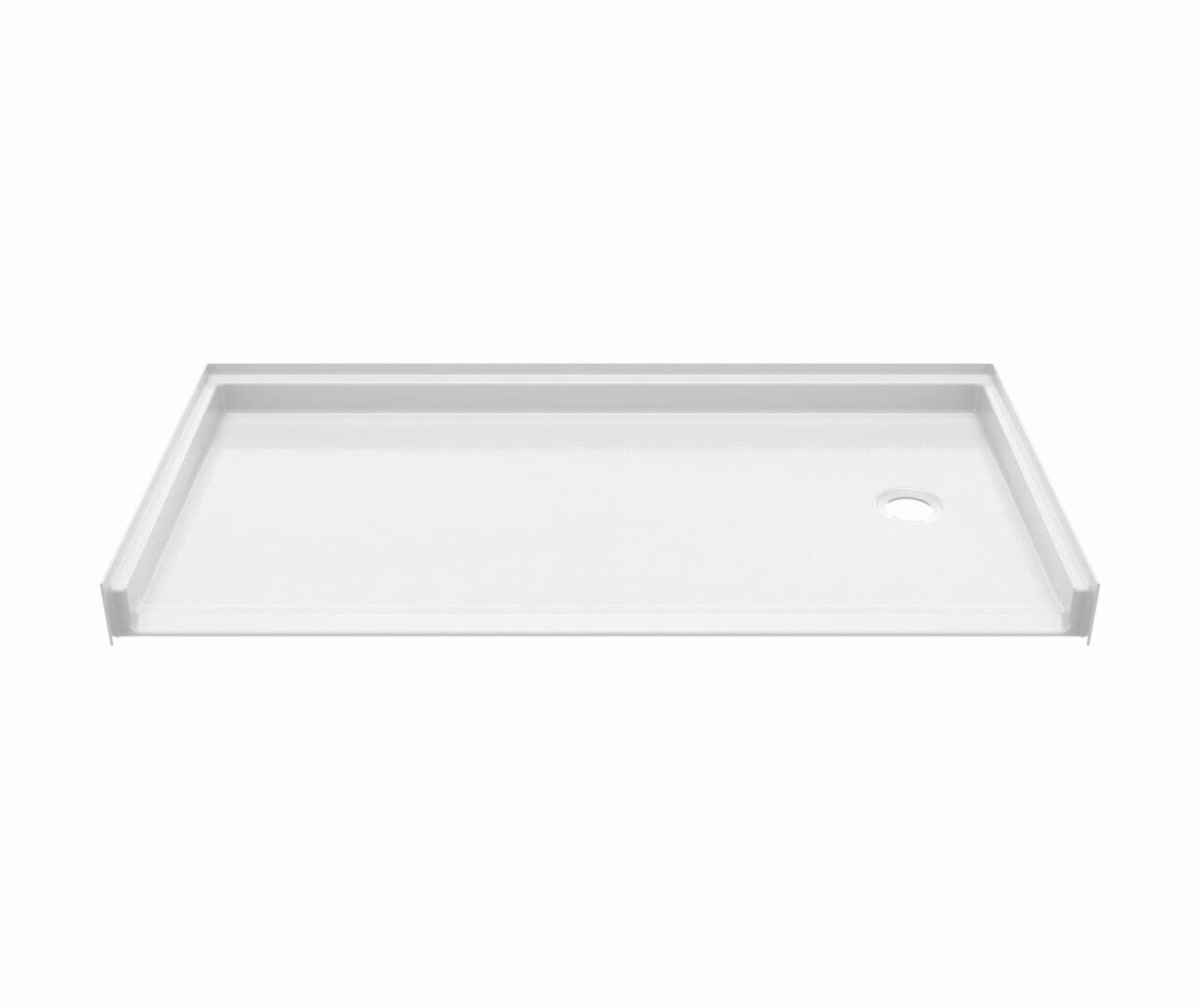 54 x 36" White RBS barrier-free shower pan with left or right hand drain.