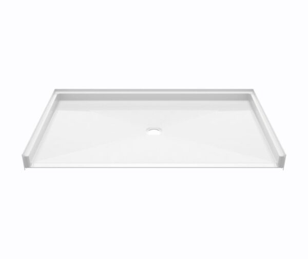 62 x 38" White RBS barrier-free shower pan with center drain.