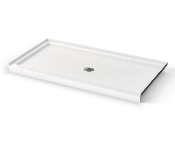 60 x 32 " Low-threshold shower base with left, right, or center drain