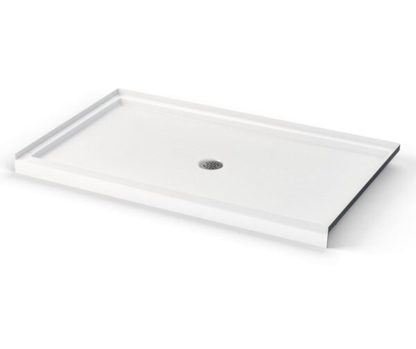 60 x 34 " Low-threshold shower base with left, right, or center drain