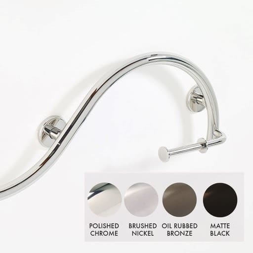 Bowed Grab Bar/tissue paper holder(Polished, Brushed, Bronze, Matte Black)