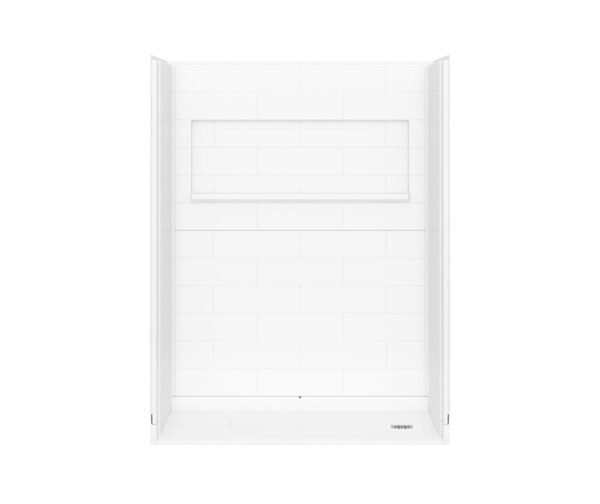 60 x 36" White RBX barrier-free shower unit with left, right, or center drain.