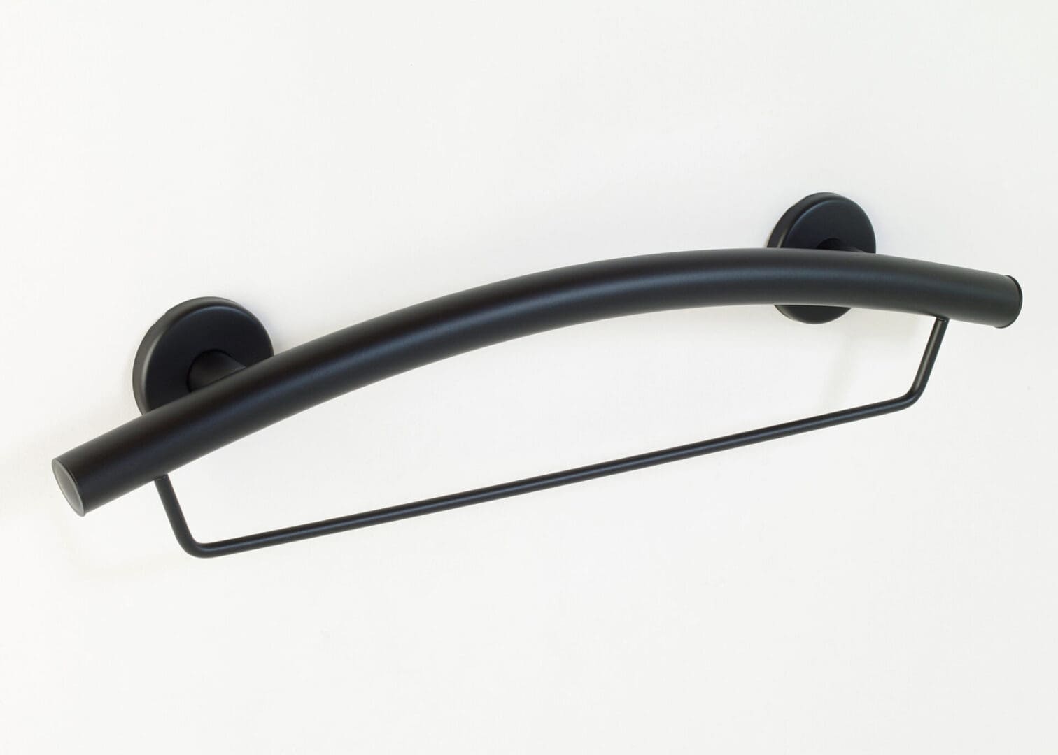 Crescent grab bar with towel bar (Polished, Brushed, Bronze, Matte Black)