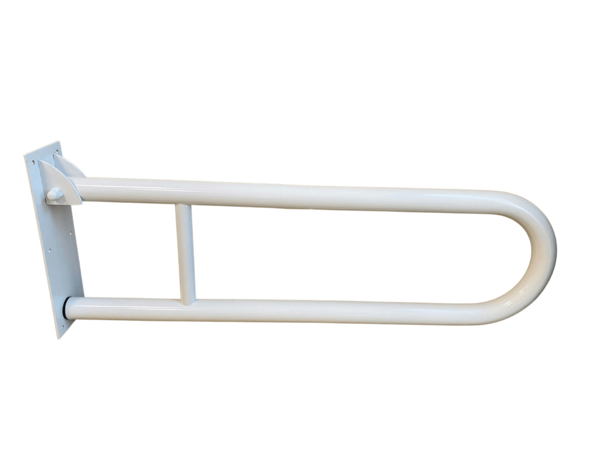 31" U-Shaped Flip-Up Grab Bar (Polished, Brushed, White)