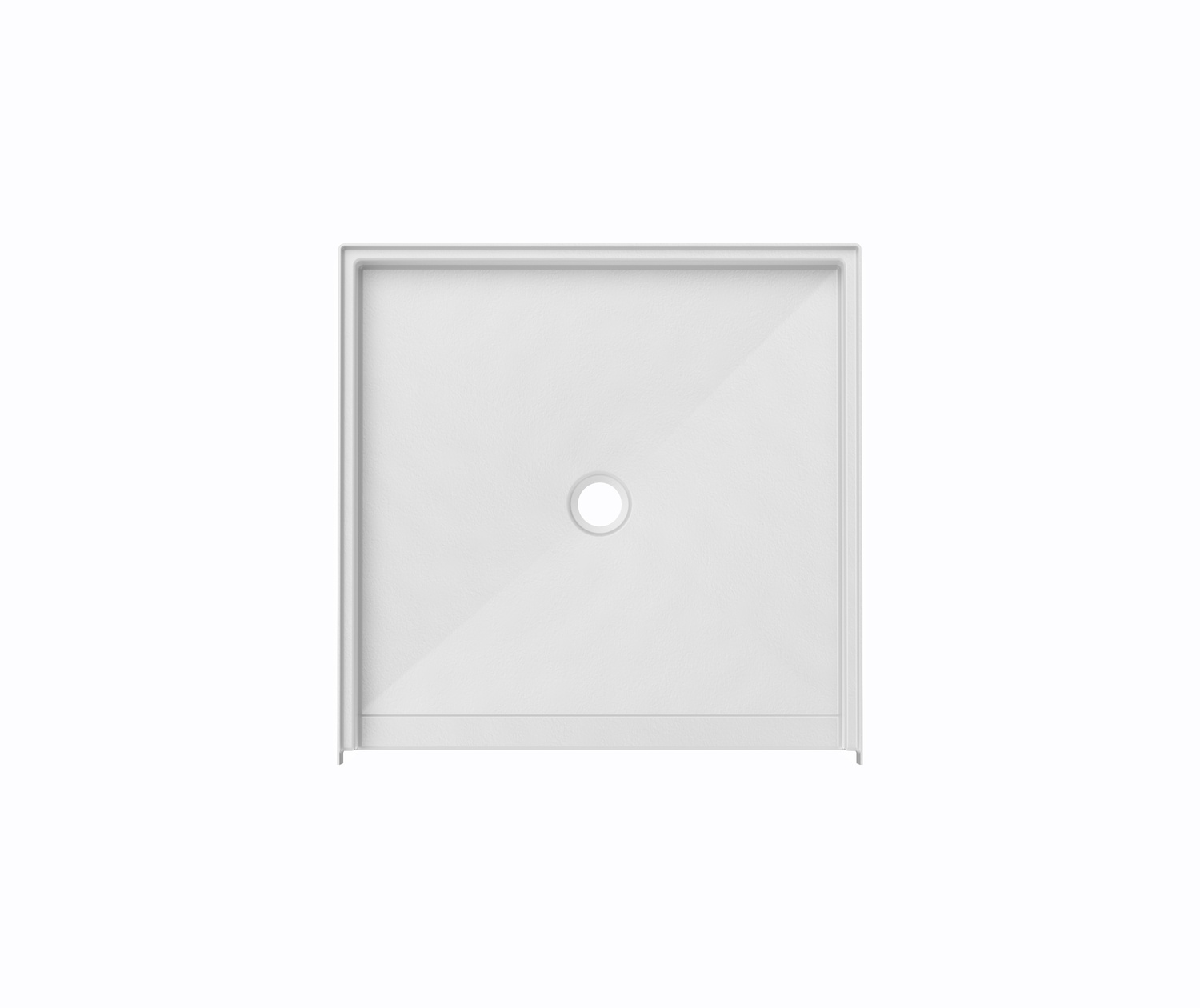 38 x 38" White RBS barrier-free shower pan with center drain. - Image 3