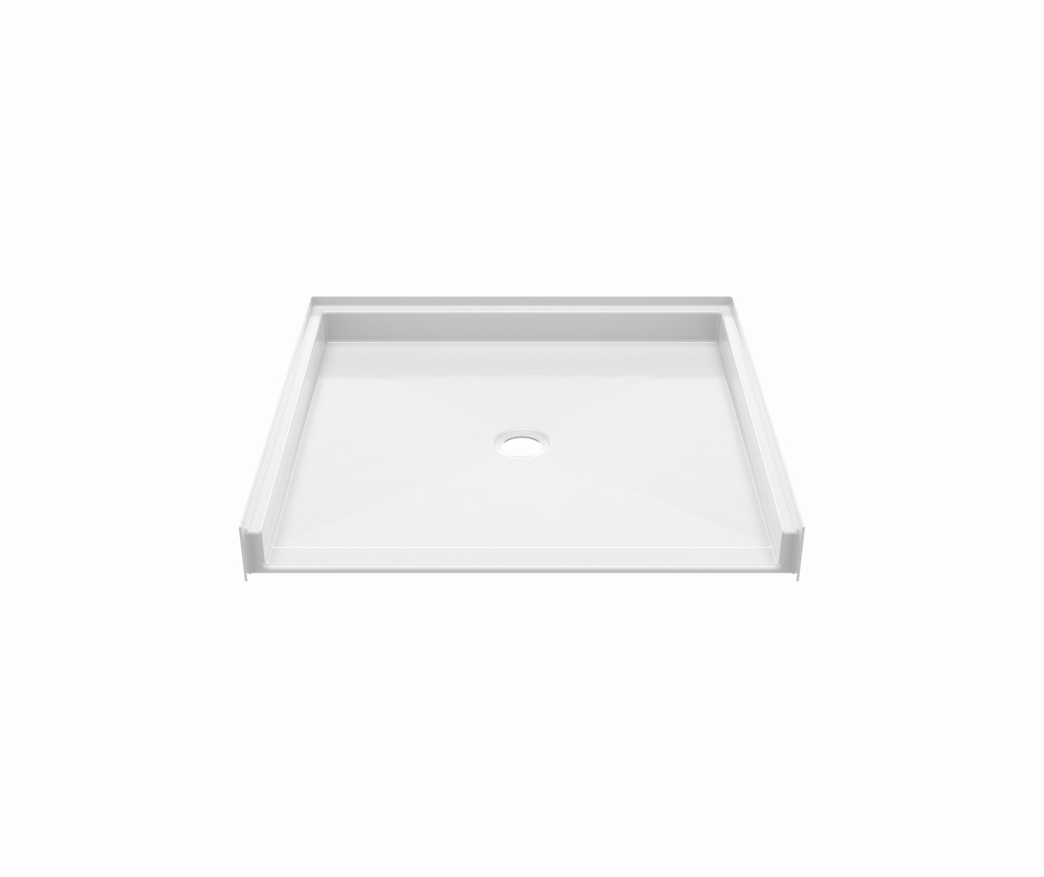 38 x 38" White RBS barrier-free shower pan with center drain. - Image 1