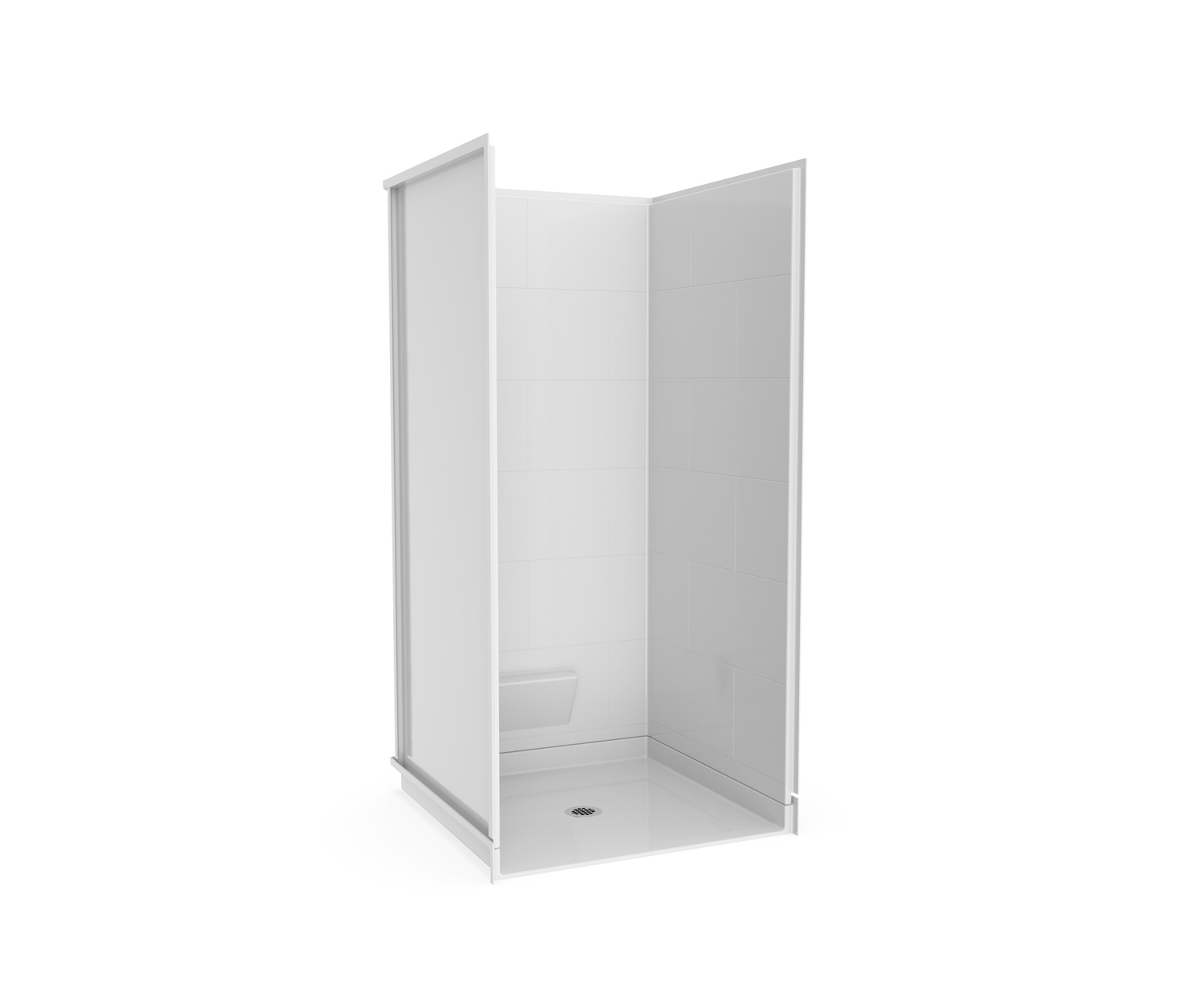 38 x 38" 4Pc. White RBS barrier-free shower unit with center drain. - Image 2