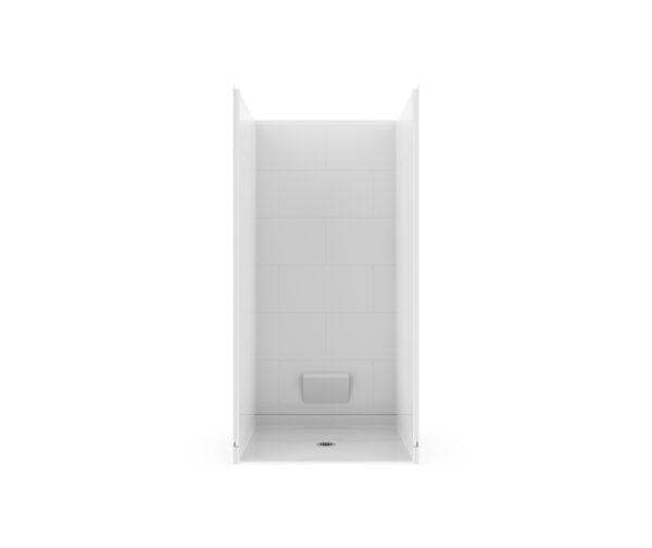 38 x 38" 4Pc. White RBS barrier-free shower unit with center drain.